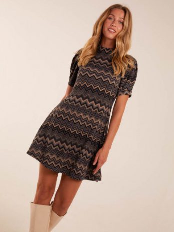 Zig Zag Printed Smock Mini Dress