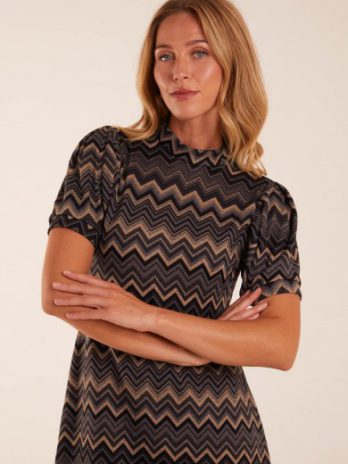 Zig Zag Printed Smock Mini Dress