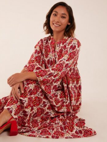 Damask Button Down Maxi Dress