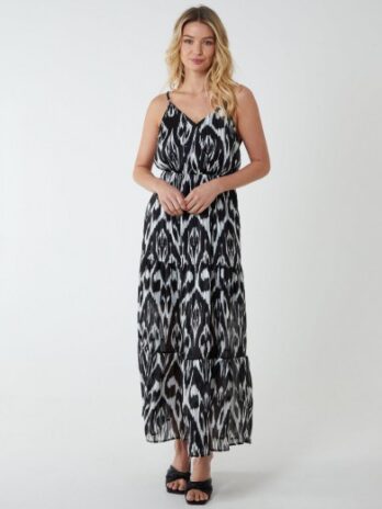 Brushed Print Wrap Dress